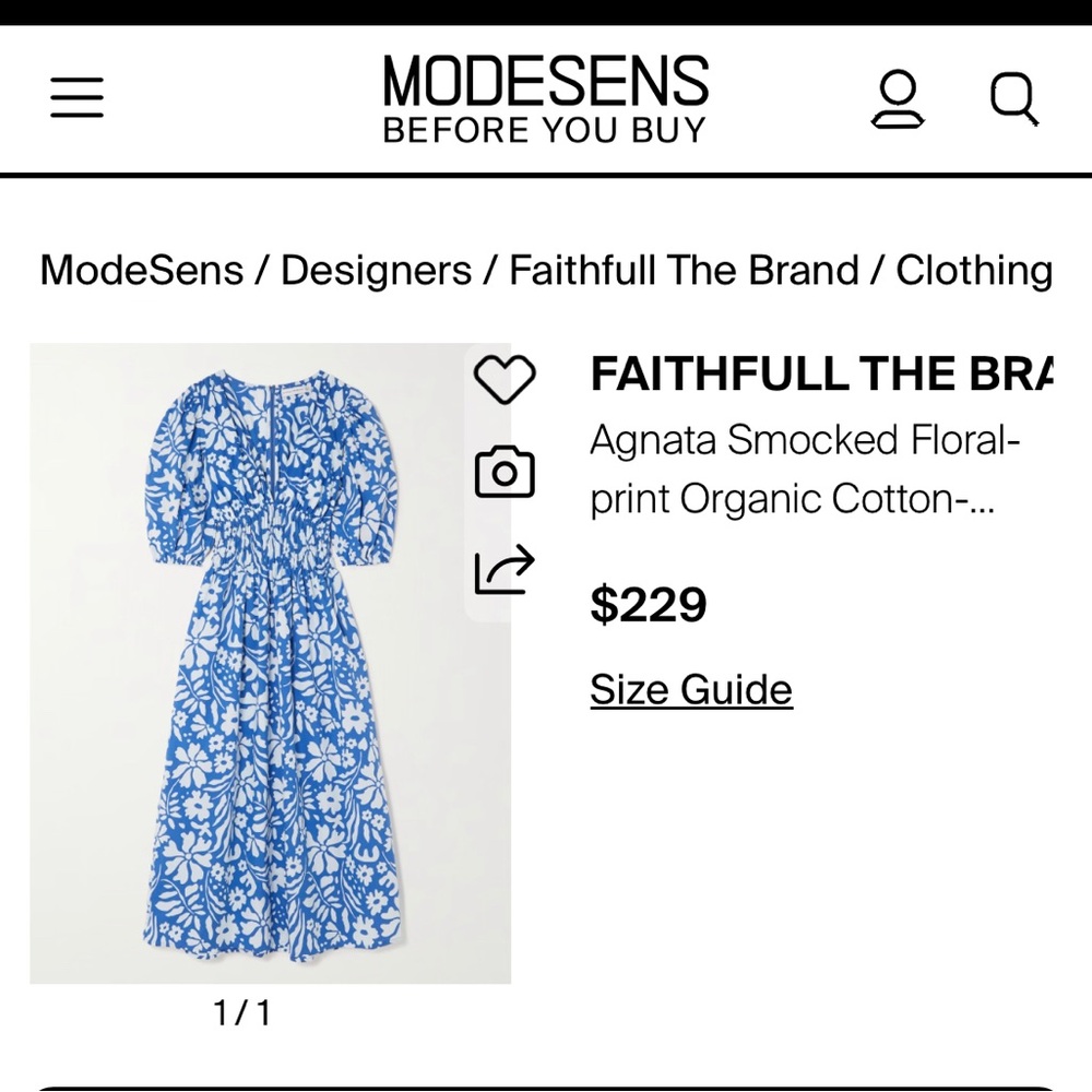 Faithfull the Brand Blue and White Floral Dress